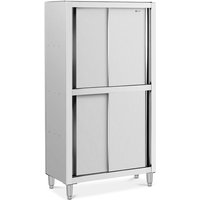 Royal Catering - Geschirrschrank Edelstahl Hochschrank Vorratsschrank Schiebetüren Breite 100 cm von ROYAL CATERING