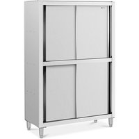 Geschirrschrank Edelstahl Hochschrank Vorratsschrank Schiebetüren Breite 120 cm Geschirrschrank Edelstahl Hochschrank Vorratsschrank Schiebetüren Breite 120 cm von ROYAL CATERING