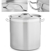 Großer Stahltopf mit dickem Bodendeckel für einen Halogen-Gas-Induktionsherd, 33 l von ROYAL CATERING