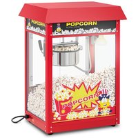 Kleine Popcornmaschine 1600 w Retro 5 kg/h Edelstahl, gehärtetes Glas, Teflon von ROYAL CATERING