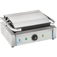 Kontaktgrill Tischgrill Elektrogrill Panini Grill Sandwich Maker Geriffelt 2200W von ROYAL CATERING