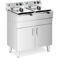 Profi Doppel-Elektro-Fritteuse Gastro Edelstahl Kaltzonen Kapazität 2 x 16 l von ROYAL CATERING