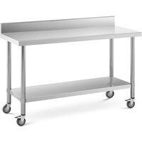 Royal Catering - Rollbarer Edelstahl Arbeitstisch Edelstahltisch Aufkantung 60 x 150 cm 160 kg Royal Catering - Rollbarer Edelstahl Arbeitstisch Edelstahltisch Aufkantung 60 x 150 cm 160 kg von ROYAL CATERING