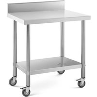 Rollbarer Edelstahl Arbeitstisch Edelstahltisch Aufkantung 60 x 80 cm 135 kg Rollbarer Edelstahl Arbeitstisch Edelstahltisch Aufkantung 60 x 80 cm 135 kg von ROYAL CATERING