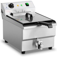 Fritteuse Elektro Fritteuse Edelstahl Gastronomie Ablasshahn Kaltzone 6000 w 16L von ROYAL CATERING