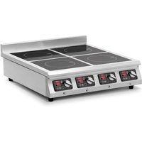 Induktionsplatte Induktionskochplatte 4 Felder mit 4 x 3500 w Timer Edelstahl von ROYAL CATERING