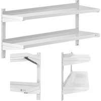 Royal Catering - Wandbord Doppel Wandregal Edelstahl Regal 2 Ablagen Hängeregal 120 x 40 cm von ROYAL CATERING