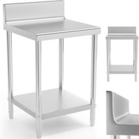 Tisch, Arbeitsplatte aus Edelstahl, wandhängend, mit Kante und Ablage, 60x60cm Tisch, Arbeitsplatte aus Edelstahl, wandhängend, mit Kante und Ablage, 60x60cm von ROYAL CATERING