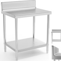 Tisch, Edelstahl, wandmontierte Arbeitsplatte mit Kante und Ablage 80x60cm Tisch, Edelstahl, wandmontierte Arbeitsplatte mit Kante und Ablage 80x60cm von ROYAL CATERING