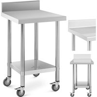 Tisch Arbeitsplatte auf Rollen mit Kante 2 Ebenen 60 x 60 cm STAHL bis 120 kg Tisch Arbeitsplatte auf Rollen mit Kante 2 Ebenen 60 x 60 cm STAHL bis 120 kg von ROYAL CATERING