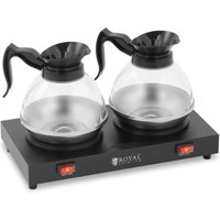 Royal Catering - Warmhalteplatte mit 2 Tee- & Kaffeekannen 160 w 2 Platten Wärmeplatte von ROYAL CATERING