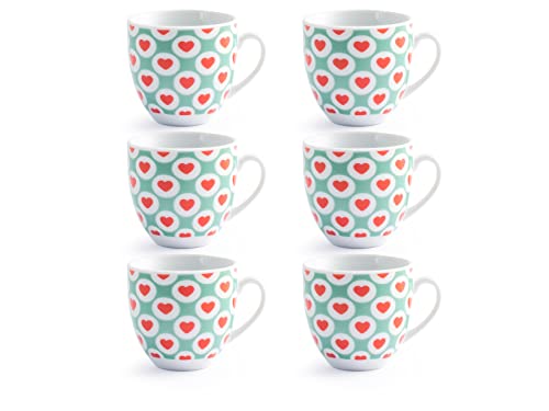 Royal Norfolk Surreal Kaffeetassen ohne Untertasse, Porzellan, 90 cc, 6 Stück von ROYAL NORFOLK