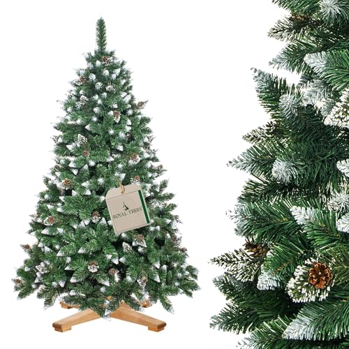 ROYAL TREES Künstlicher Weihnachtsbaum 220 cm Diamantkiefer mit Kunstschne Weihnachtsbaum Künstlich von ROYAL TREES