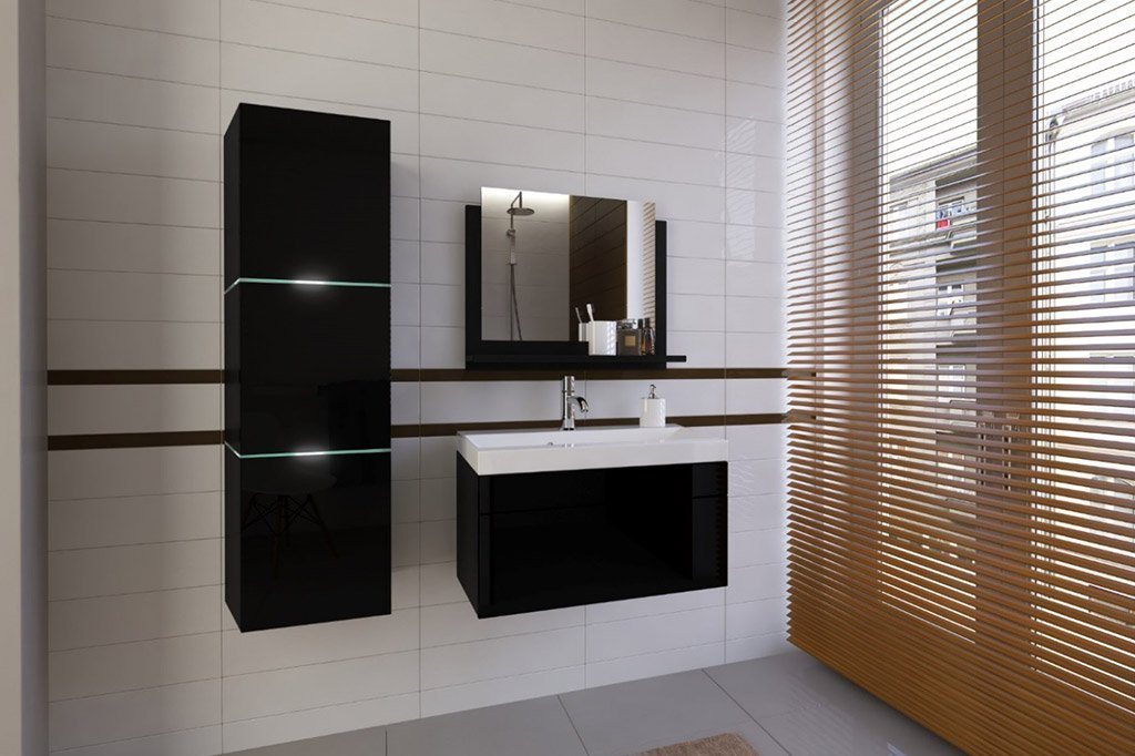 ROYAL24_MARKT Badezimmer-Set - Die neuesten Materialtrends für Badmöbel im Jahr 2024., (Komplett Set, 3-St., LORENT), Elegantes Design - Beleuchtung - Qualität und Innovation von ROYAL24_MARKT