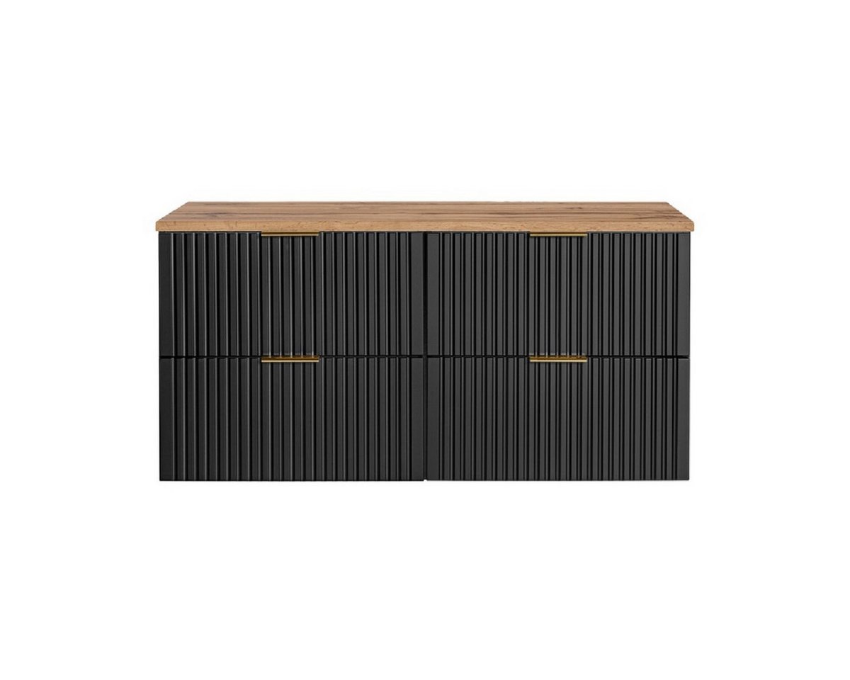 ROYAL24_MARKT Badmöbel-Set - Adel Black A BM136 - Arbeitsplatte 120cm & Waschtischunterschränke 2, (Komplett Set, 3-St., Premium - Adel Black A), Modern – Fein – Exzellent. von ROYAL24_MARKT