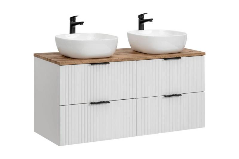 ROYAL24_MARKT Badmöbel-Set - Adel White A BM245 - mit 2 Waschtischunterschrank 60 cm, (Komplett Set, 5-St., Premium - Adel White A), Modern – Fein – Exzellent von ROYAL24_MARKT