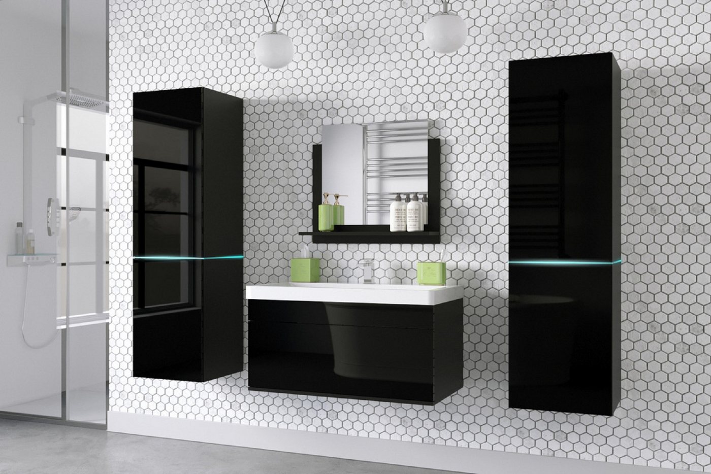 ROYAL24_MARKT Badmöbel-Set - Eine Reise durch die elegante Welt inspirierender Designs, (Komplett Set, 6-St., ALIUS 31), Trendige Möbe - Aktuelles Design. von ROYAL24_MARKT