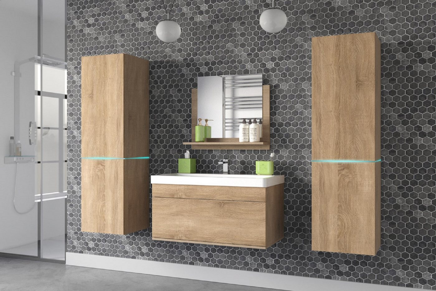 ROYAL24_MARKT Badmöbel-Set - Eine Reise durch die elegante Welt inspirierender Designs, (Komplett Set, 6-St., ALIUS 31), Trendige Möbe - Aktuelles Design. von ROYAL24_MARKT