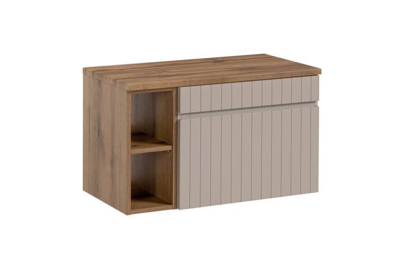 ROYAL24_MARKT Badmöbel-Set - Iconic Cashmere I – mit Waschtischunterschrank 60 cm(1 Schublade), (Komplett Set, 3-St., Premium - Iconic Cashmere I), Premium – Zeitlos – Edel. von ROYAL24_MARKT