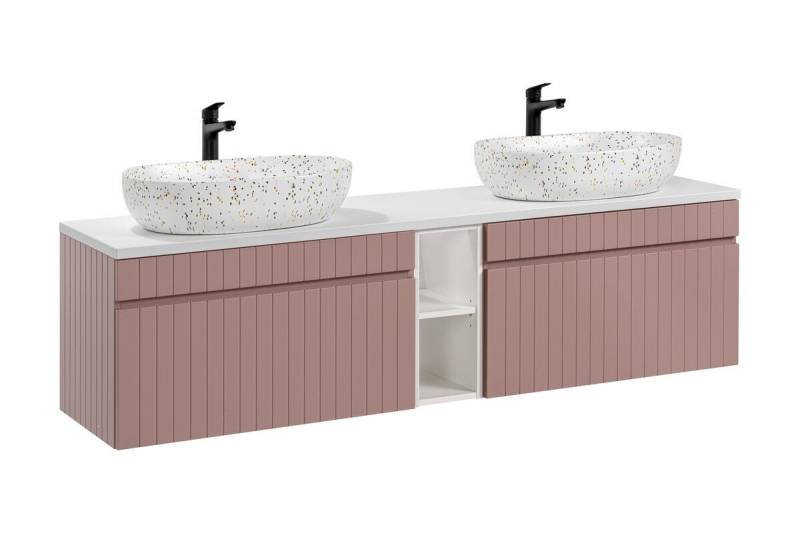 ROYAL24_MARKT Badmöbel-Set - Iconic Rose I BM48 - Arbeitsplatte 180 cm 2 Waschbecken, (Komplett Set, 6-St., Premium - Iconic Rose I), Premium – Schick – Makellos. von ROYAL24_MARKT