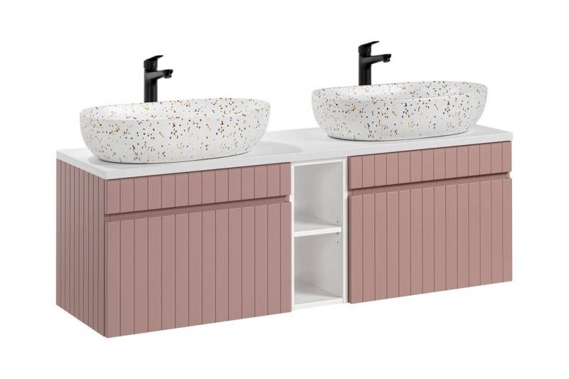 ROYAL24_MARKT Badmöbel-Set - Iconic Rose I BM46 - mit 2 Waschbecken unterschrank, (Komplett Set, 6-St., Premium - Iconic Rose I), Top – Fein – Präzise. von ROYAL24_MARKT