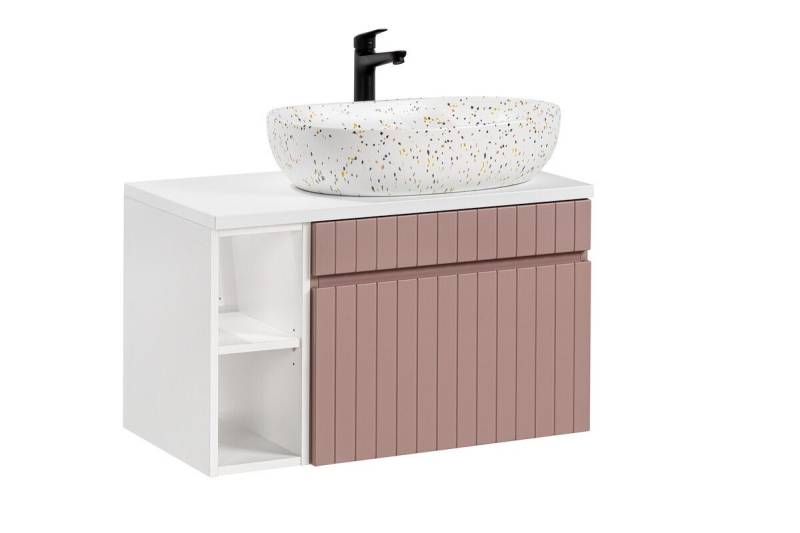 ROYAL24_MARKT Badmöbel-Set - Iconic Rose I BM49 - Waschbecken unterschrank, Arbeitsplatte 80 cm, (Komplett Set, 4-St., Premium - Iconic Rose I), Beste – Elegant – Perfekt. von ROYAL24_MARKT