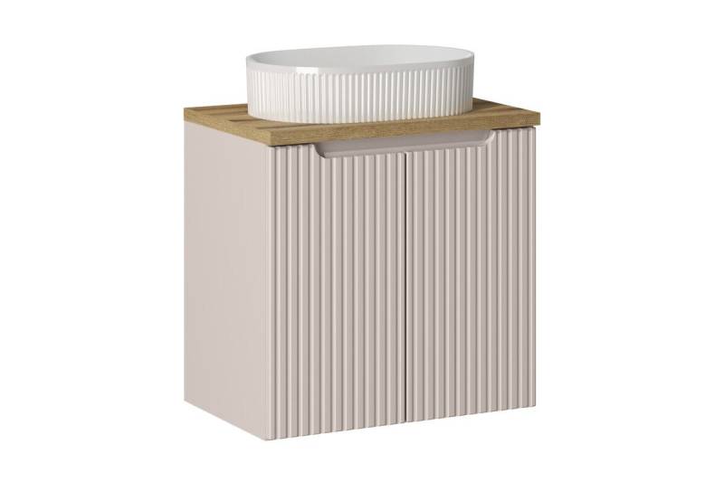 ROYAL24_MARKT Badmöbel-Set - Nova Cashmere N -mit Waschbeckenunterschrank 2 Größen 80,60 cm, (Komplett Set, 3-St., Premium - Nova Cashmere N), Exklusiv – Schick – Perfekt. von ROYAL24_MARKT
