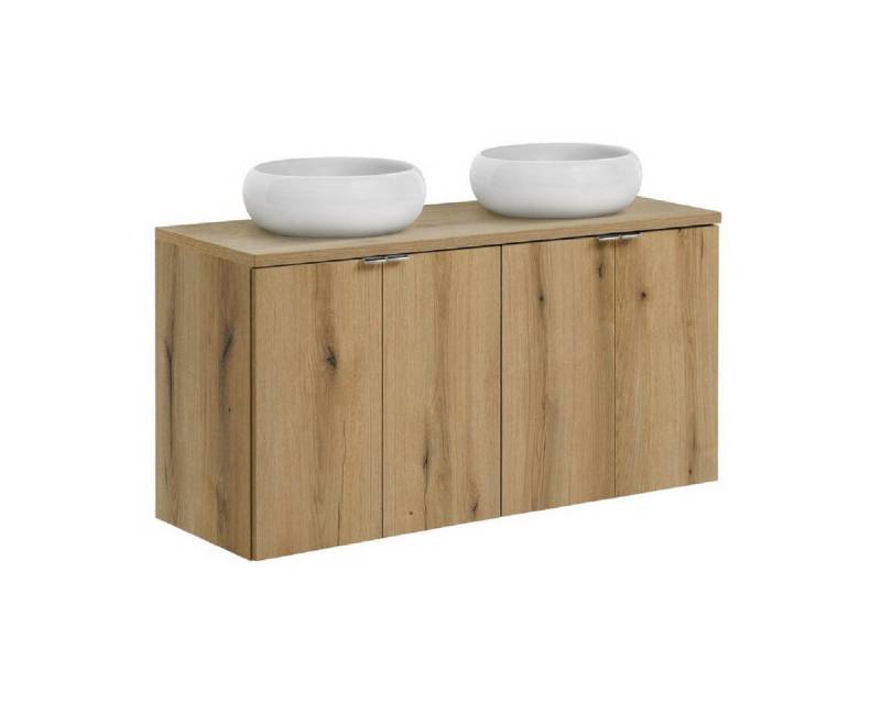 ROYAL24_MARKT Badmöbel-Set - Nova Oak N - Mit 2 Waschbeckenunterschrank (60 cm, 2 Türen), (Komplett Set, 5-St., Premium - Nova Oak N), Modern – Fein – Exzellent. von ROYAL24_MARKT