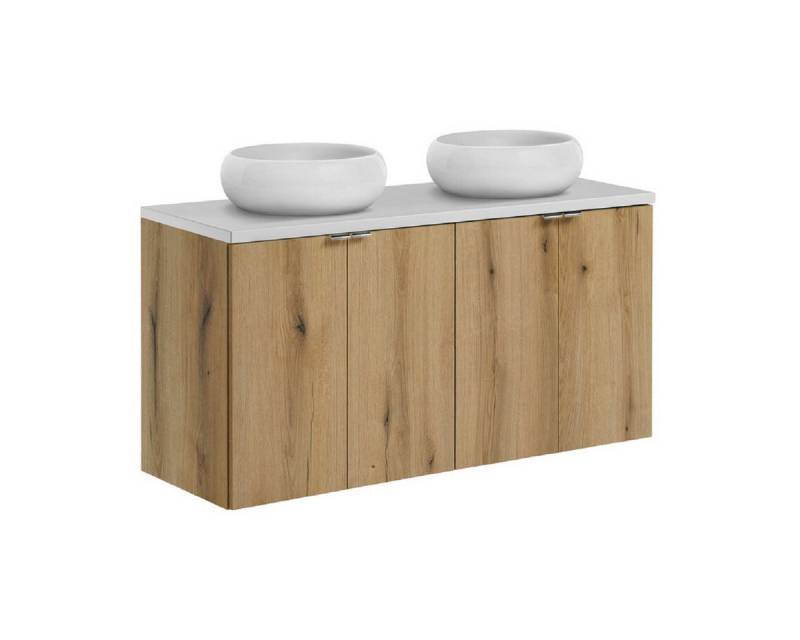ROYAL24_MARKT Badmöbel-Set - Nova Oak N - Mit 2 Waschbeckenunterschrank (60 cm, 2 Türen), (Komplett Set, 5-St., Premium - Nova Oak N), Modern – Fein – Exzellent. von ROYAL24_MARKT