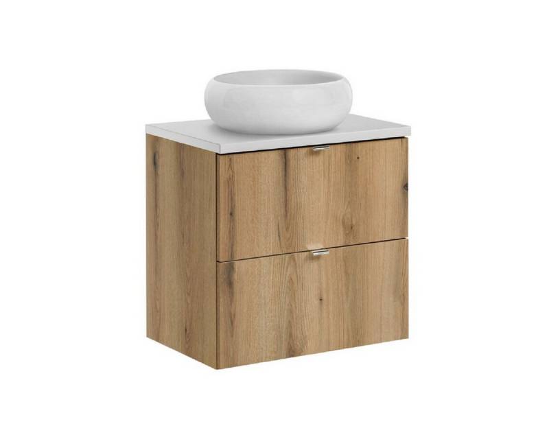 ROYAL24_MARKT Badmöbel-Set - Nova Oak N  BM266 - Mit Waschbeckenunterschrank 60 cm, 2 Schubladen, (Komplett Set, 3-St., Premium - Nova Oak N), Hochwertig – Klassisch – Stilvoll. von ROYAL24_MARKT