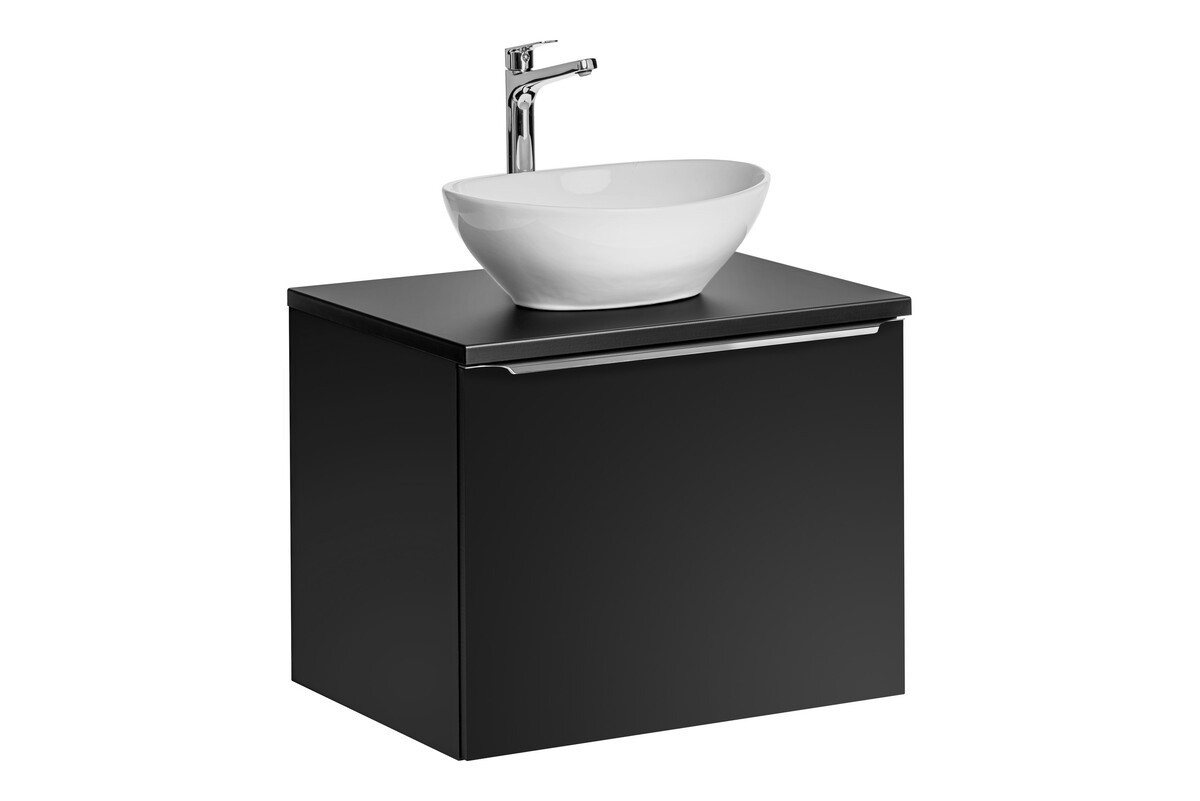 ROYAL24_MARKT Badmöbel-Set - Santa Fe Black S - 60 cm mit Aufsatzbecken, (Komplett Set, 3-St., Premium - Santa Fe Black S), Modern – Fein – Exzellent. von ROYAL24_MARKT