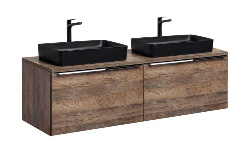 ROYAL24_MARKT Badmöbel-Set - Santa Fe Oka S - Mit 2 Waschbeckenunterschrank 80 cm, 1 Schubladen, (Komplett Set, 5-St., Premium - Santa Fe Oak S), Luxus – Edel – Zeitlos. von ROYAL24_MARKT