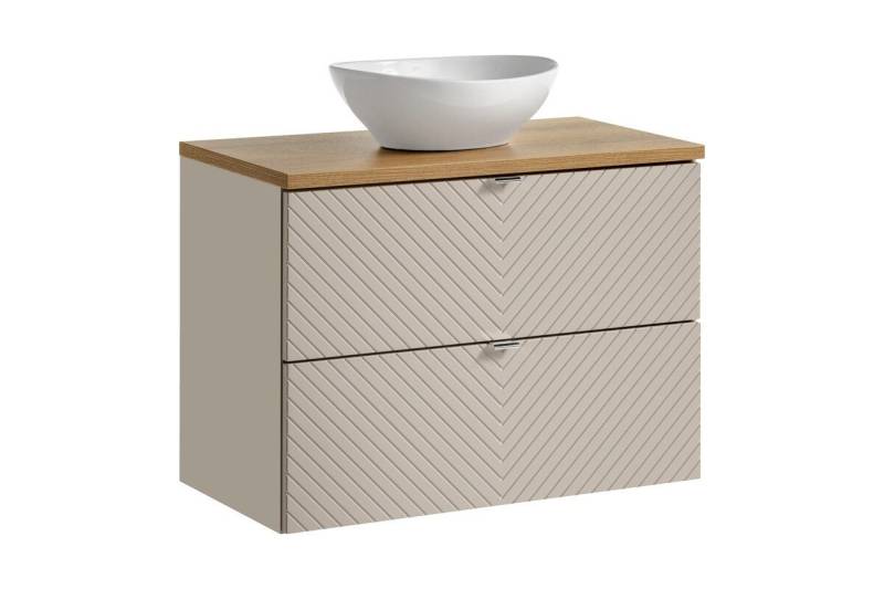 ROYAL24_MARKT Badmöbel-Set - Viva Cashmere V - 80 cm Mit Waschbecken & Unterschrank, (Komplett Set, 3-St., Premium - Viva Cashmere V), Modern – Fein – Exzellent. von ROYAL24_MARKT
