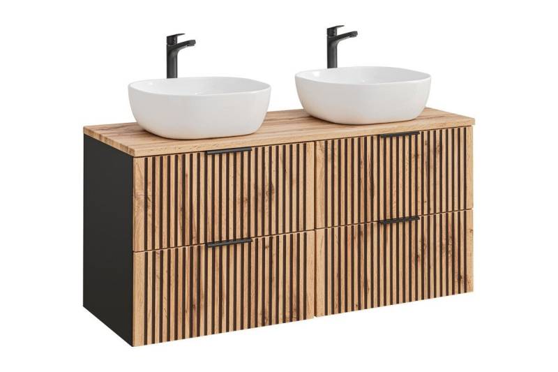 ROYAL24_MARKT Badmöbel-Set - Xilo X - 120 cm mit Aufsatzbecken, (Komplett Set, 5-St., Premium - Xilo X), Luxus – Edel – Zeitlos von ROYAL24_MARKT