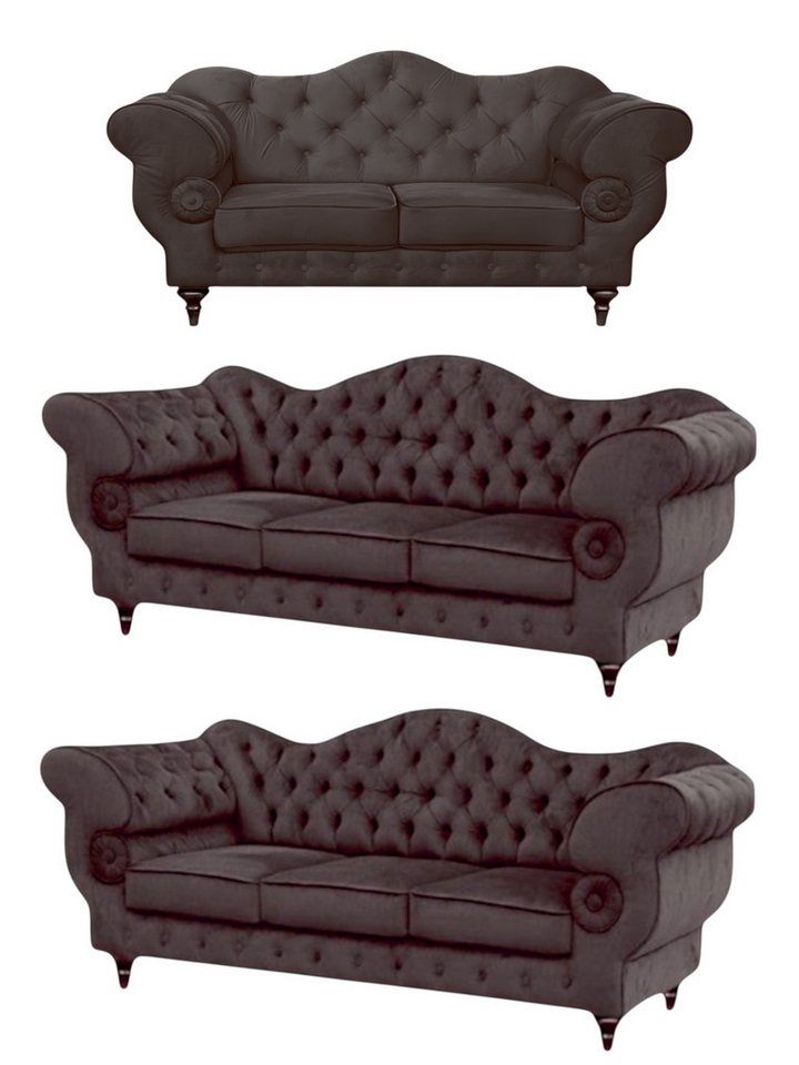 ROYAL24_MARKT Chesterfield-Sofa Gloria - Premium Set - Handgemacht - Bestseller -, Set 3-3-2- 3 Teile, Luxuriös - Zeitlos - Elegant von ROYAL24_MARKT