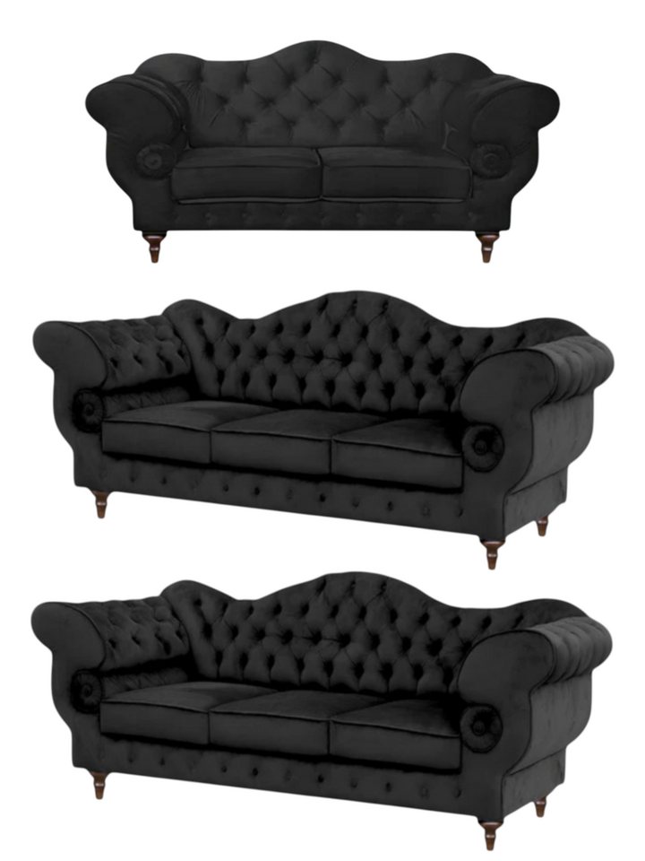 ROYAL24_MARKT Chesterfield-Sofa Gloria - Premium Set - Handgemacht - Bestseller -, Set 3-3-2- 3 Teile, Luxuriös - Zeitlos - Elegant von ROYAL24_MARKT