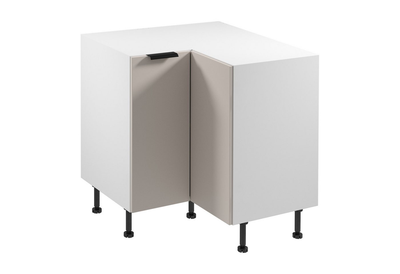 ROYAL24_MARKT Eckunterschrank - Cleverer Stauraum für jede Ecke. (Küche Eckunterschrank, 1-St., Sorento Weiß Beige - D90N) Edles Design - Top Material - Hochwertig. von ROYAL24_MARKT
