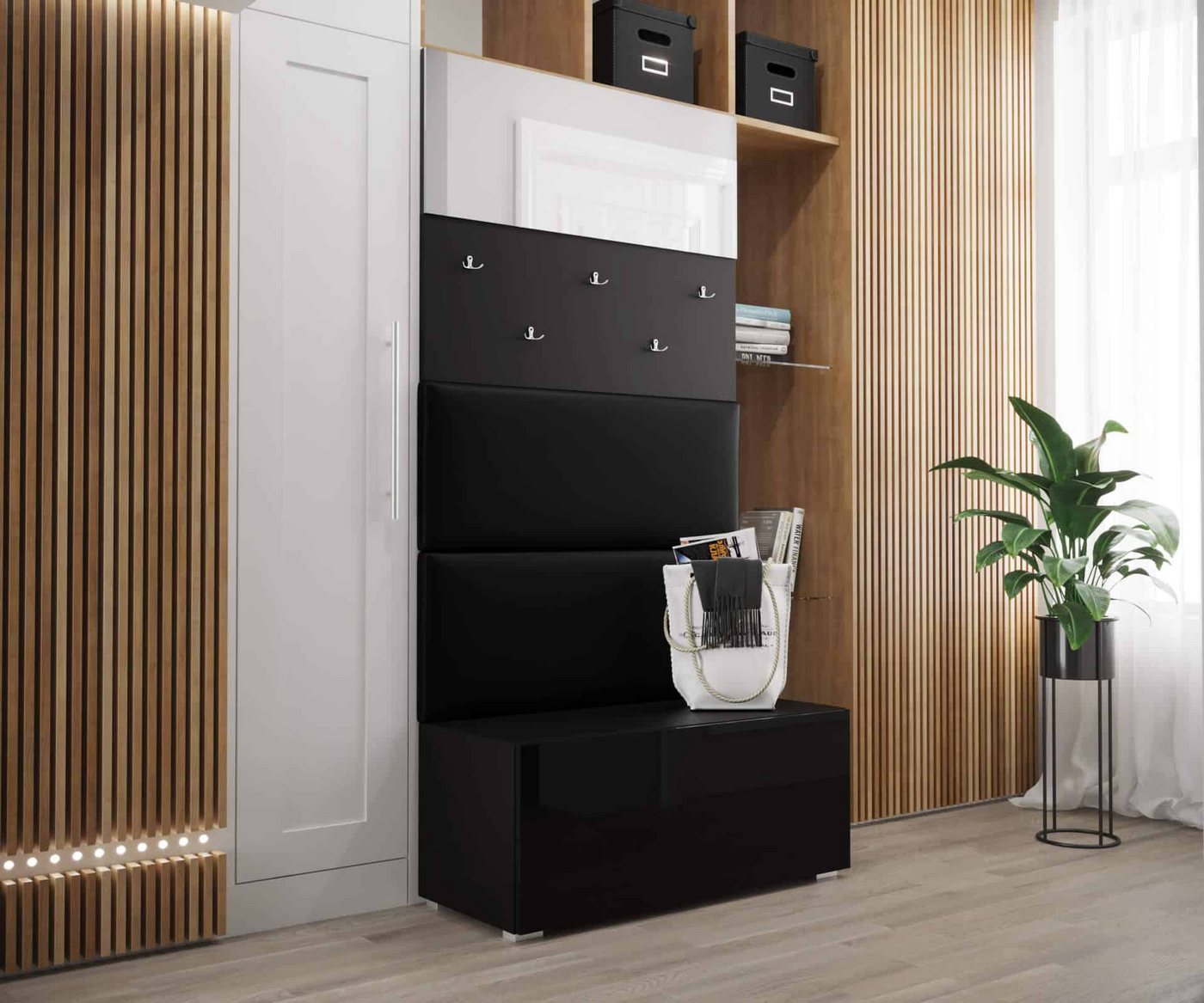 ROYAL24_MARKT Garderobenschrank - Verwandeln Sie Ihr Zuhause mit unserer exquisiten Möbelkollektion. (Komplett Set, 5-St., GF78) Trendige Möbel - Qualität und Eleganz von ROYAL24_MARKT