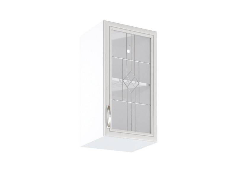 ROYAL24_MARKT Glashängeschrank - Perfekt für die Präsentation Ihrer Lieblingsstück. (Hängeschrank, 1-St., Premium - Sycylia Weiß G40S) Top Stoffe - Exklusiv - Hochwertig. von ROYAL24_MARKT