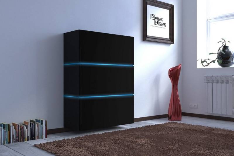 ROYAL24_MARKT Hochkommode Moderne Kommode Harmony K12 mit RGB-Beleuchtung (Premium Kommode, 1 St., Premium-Qualität für zeitlose Eleganz), RGB-LED-Beleuchtung, Mattes Design, Premium Qualität von ROYAL24_MARKT