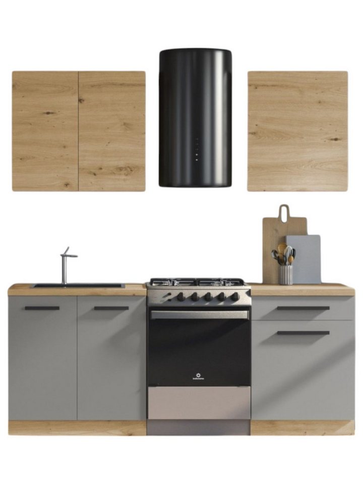 ROYAL24_MARKT Küchenzeile K15-G140 - Langen - Hochwertige Küche mit stilvollem Design, (Komplett Set), Premium – Zeitlos – Edel. von ROYAL24_MARKT