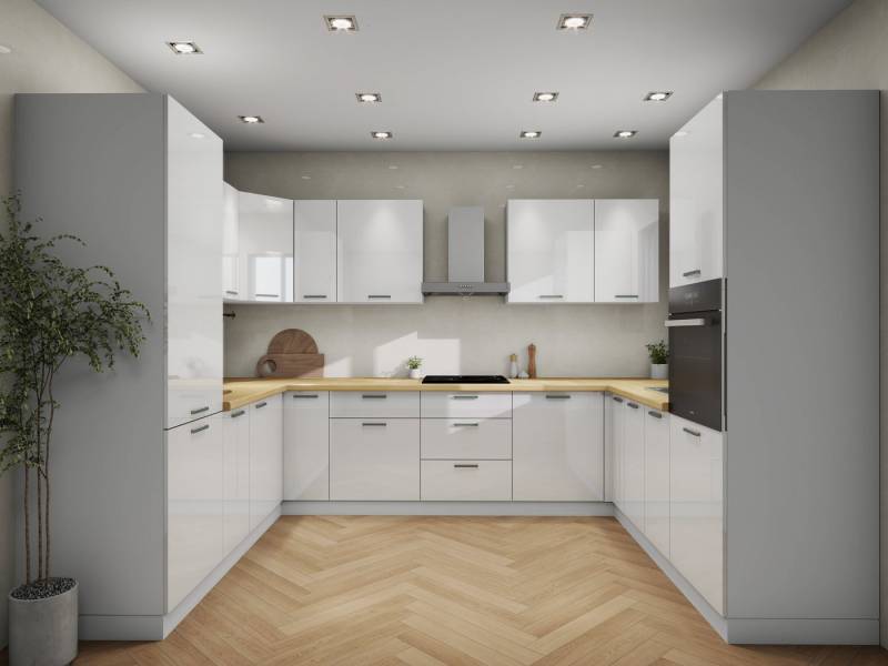 ROYAL24_MARKT Küchenzeile K113-G770 - VITA - (U) - Komfortables Kochen in U-Form Küche, (Komplett Set), Top Qualität - Modernes Design - Feinste Materialien von ROYAL24_MARKT