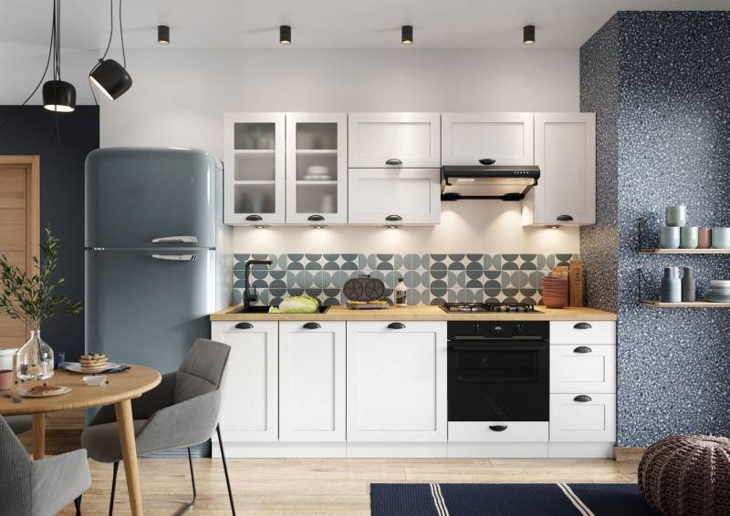 ROYAL24_MARKT Küchenzeile - K152-G 240 cm - ADELE (N) - Perfekt für kleine Räume, (Komplett Set), Hochwertig - Modern - Exklusiv von ROYAL24_MARKT