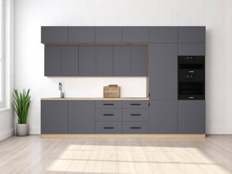 ROYAL24_MARKT Küchenzeile K72-G360 R - Langlebige Materialien für hohe Belastbarkeit, (Komplett Set), Edles Material - Zeitlos - Elegant. von ROYAL24_MARKT
