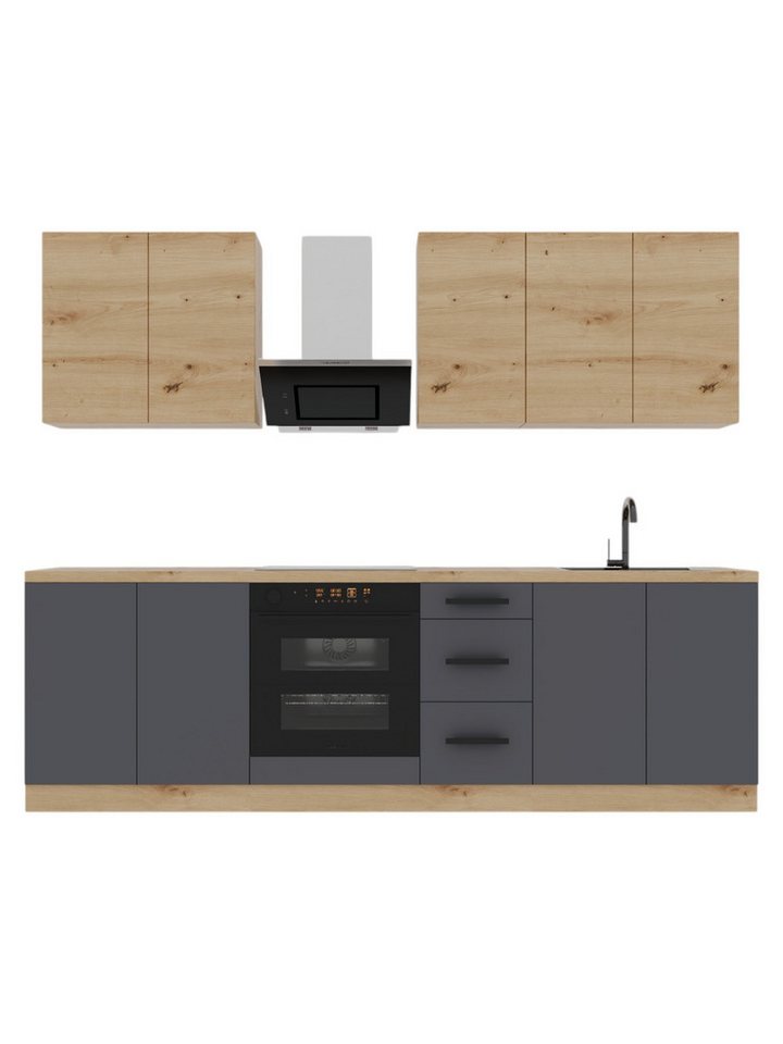 ROYAL24_MARKT Küchenzeile K97-G260 - Langen - Smart geplant für maximalen Nutzen, (Komplett Set), Zeitlos - Exklusiv - Top Qualität. von ROYAL24_MARKT