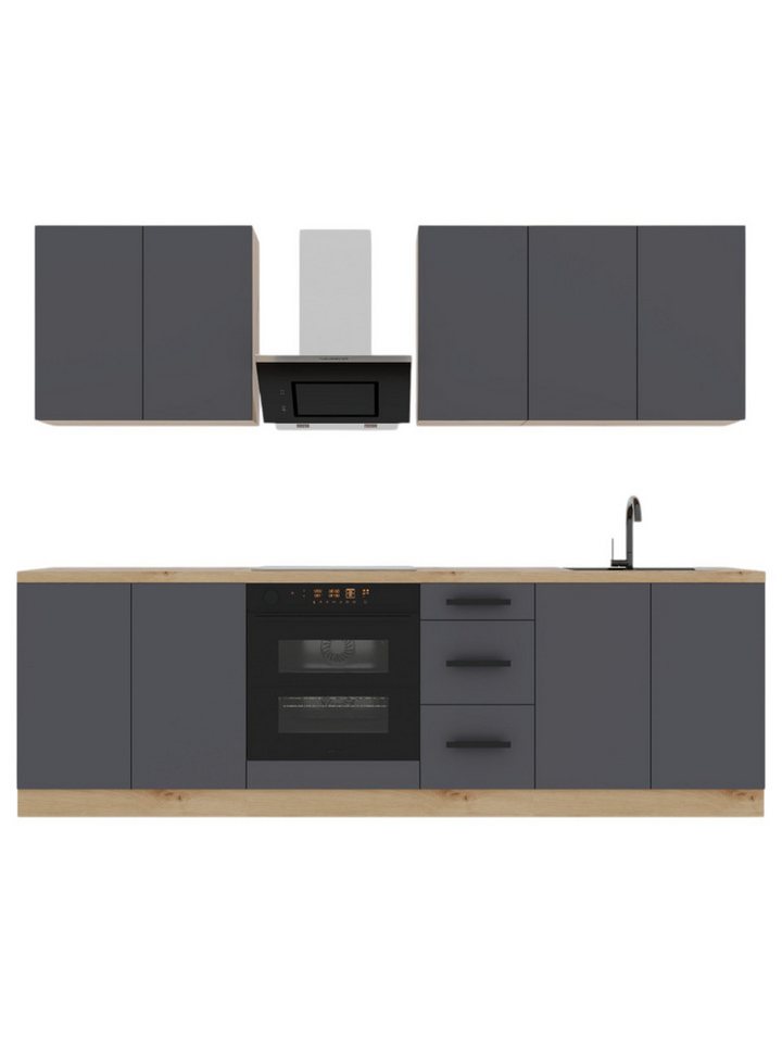 ROYAL24_MARKT Küchenzeile K97-G260 - Langen - Smart geplant für maximalen Nutzen, (Komplett Set), Zeitlos - Exklusiv - Top Qualität. von ROYAL24_MARKT