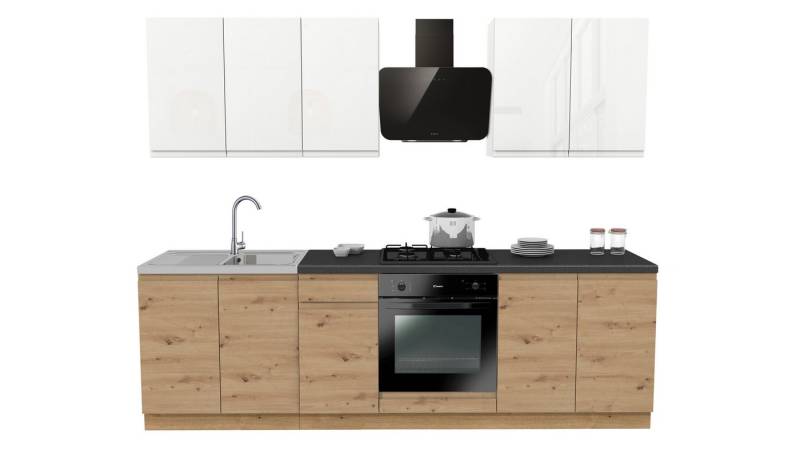 ROYAL24_MARKT Küchenzeile - SIMPLY Z11 260 cm - Modern Küchen Hochglanz, (Komplett Set), Zeitlos - Exklusiv - Top Qualität von ROYAL24_MARKT