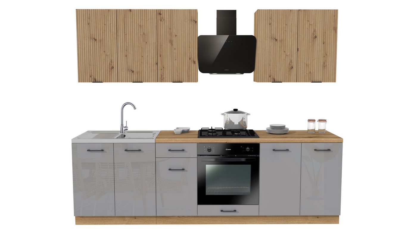 ROYAL24_MARKT Küchenzeile - SIMPLY Z14 260 cm - Hochwertige Küchenlinie, (Komplett Set), Feinste Qualität - Modern - Zeitlos von ROYAL24_MARKT
