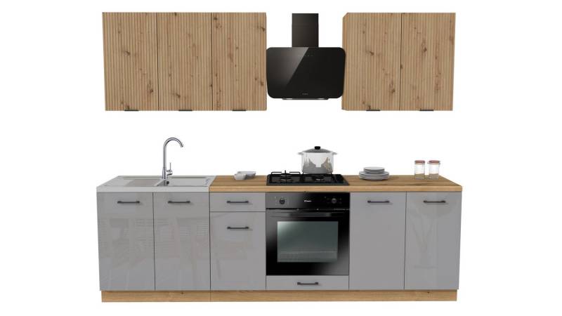 ROYAL24_MARKT Küchenzeile - SIMPLY Z14 260 cm - Hochwertige Küchenlinie, (Komplett Set), Feinste Qualität - Modern - Zeitlos von ROYAL24_MARKT