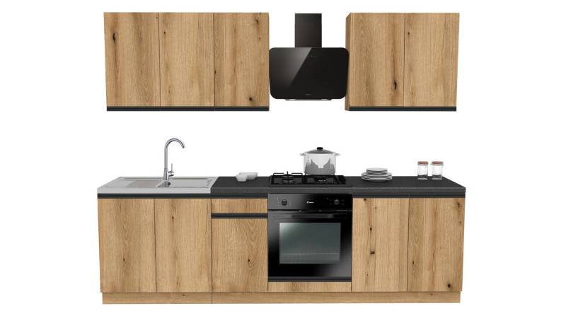 ROYAL24_MARKT Küchenzeile - SIMPLY Z17 260 cm - Arbeitsküche Modern Look, (Komplett Set), Edles Material - Zeitlos - Elegant von ROYAL24_MARKT